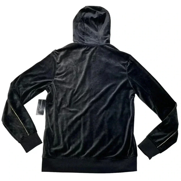 International Concepts Skip Sport Deep Black Velour Classic Fit Mens Jacket - Picture 12 of 12